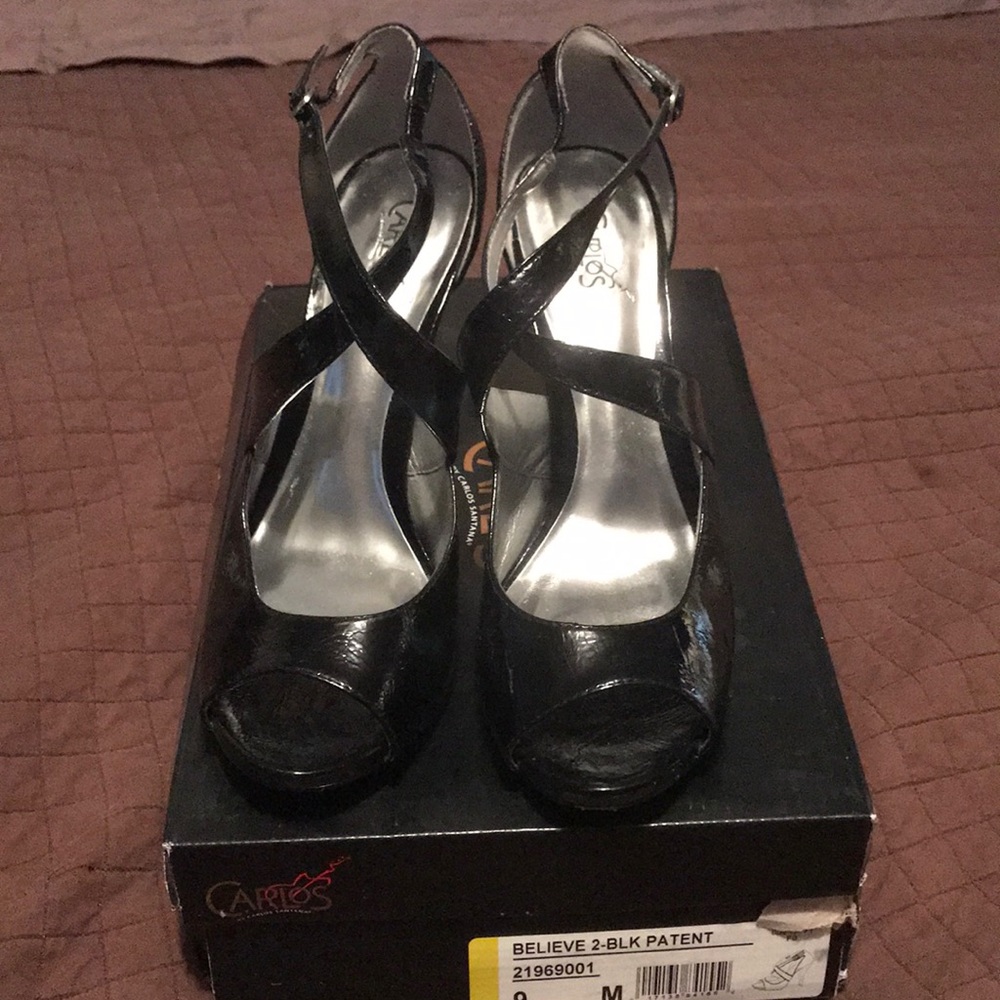 Black patent leather shoes